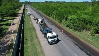 La provincia retoma la obra de repavimentación de la ruta 205